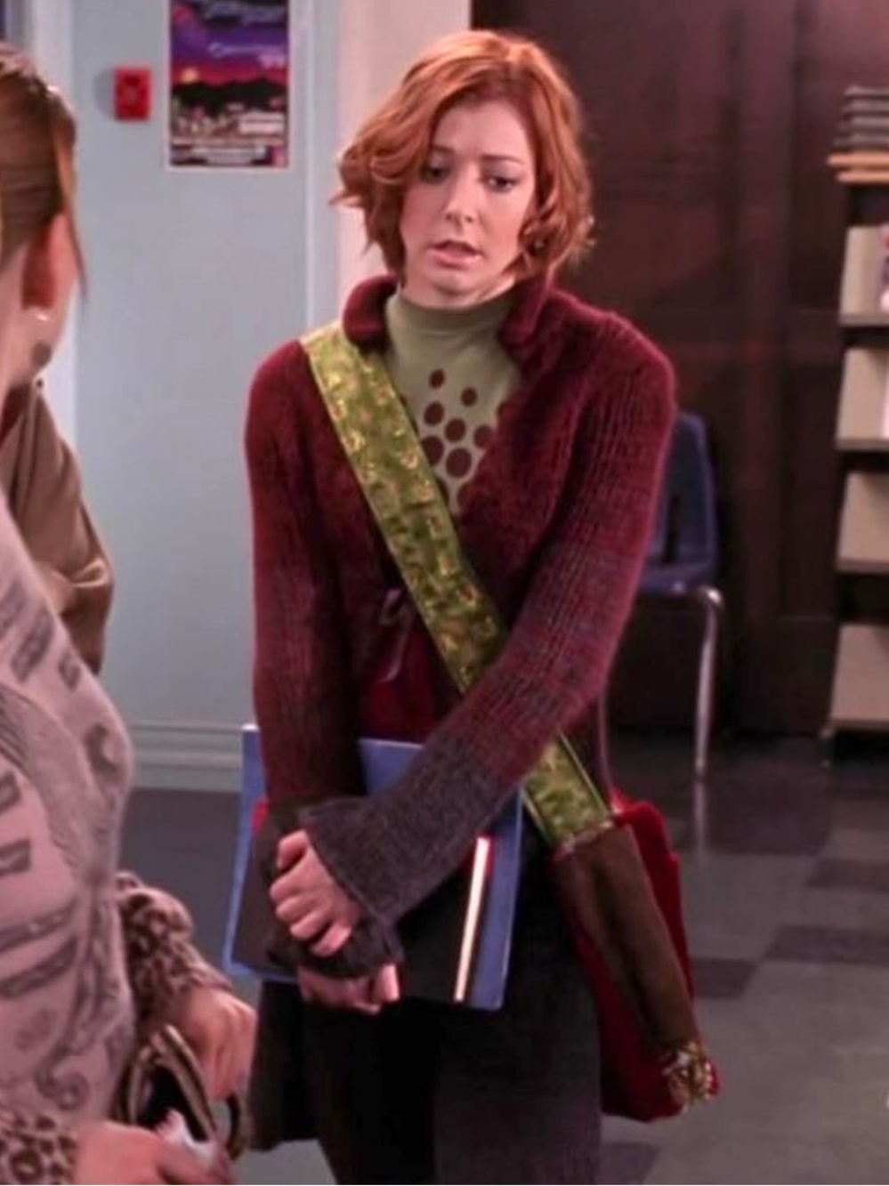 Free People Burgundy to Charcoal Ombré Open-Front Cardigan